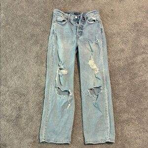 Wild Fable Light Blue Distressed Straight Leg Jeans